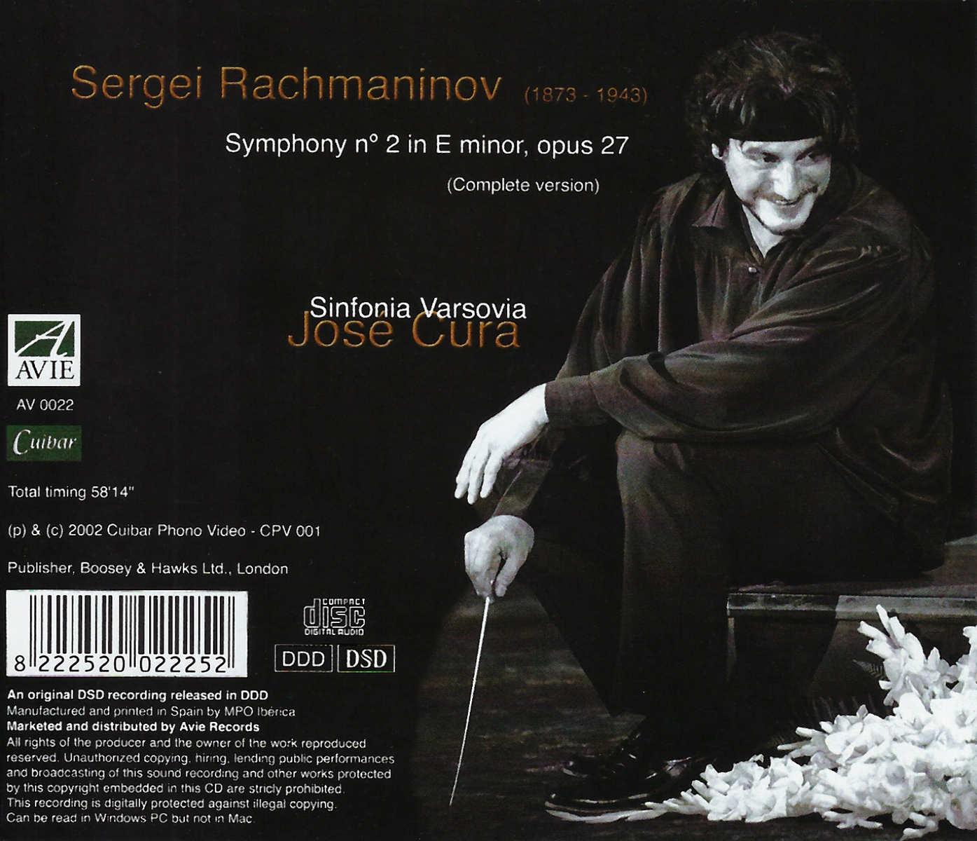 Jos Cura, Conductor, Rachmaninov 2nd Symphony CD Release 2002.