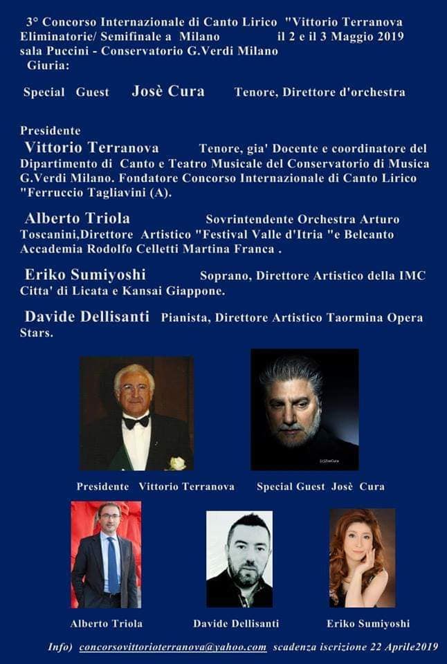 Jos Cura as member Jury Concorso Internazionale di Canto Lirico