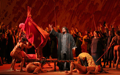 Jos Cura stars as Samson in the Met opera production of Samson et Dalila, 2005.