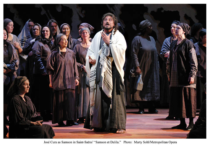 Jos Cura stars as Samson in the Met opera production of Samson et Dalila, 2005.