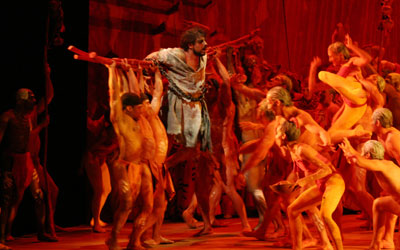 Jos Cura stars as Samson in the Met opera production of Samson et Dalila, 2005.