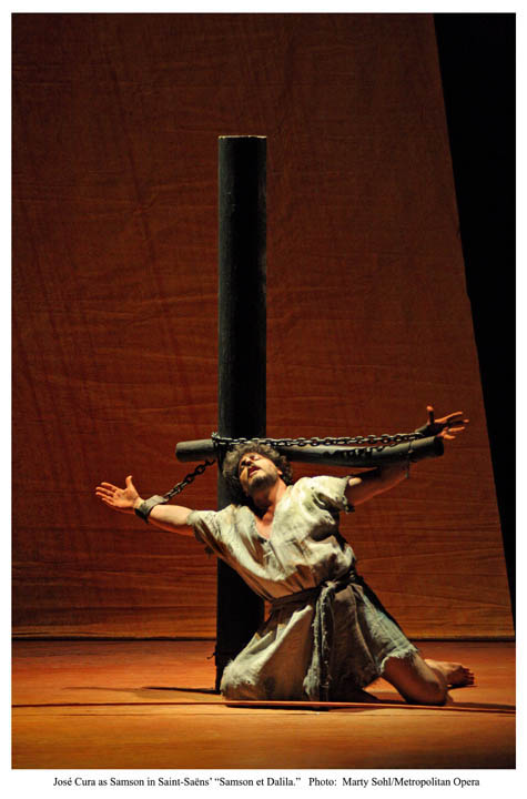 Jos Cura stars as Samson in the Met opera production of Samson et Dalila, 2005.