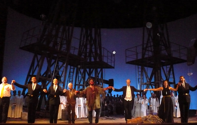 Curtain Call and Backstage Photos of Jos Cura after his production of Samson et Dalila, Karlsruhe, 2010.
