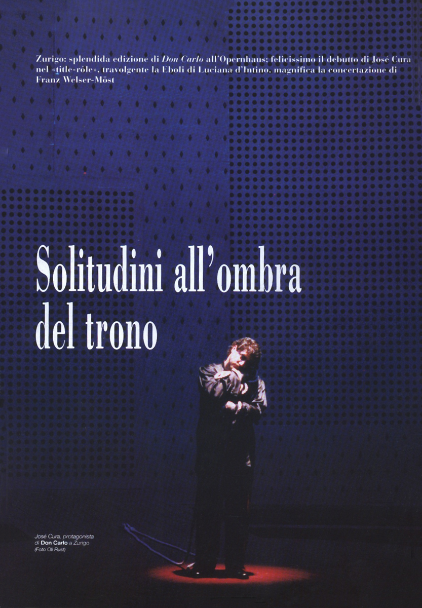 Jos Cura as Don Carlo, Zurich Opera Production.