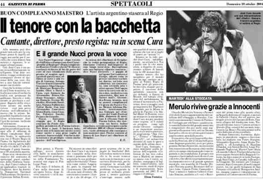 Article - Jose Cura / Parma Oct 10 2004