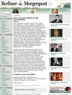 Berliner Morgenpost - Pagliacci review, Jan 2007